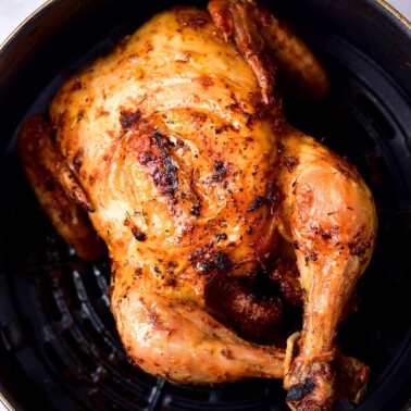 Cornish game hen in air outlet fryer