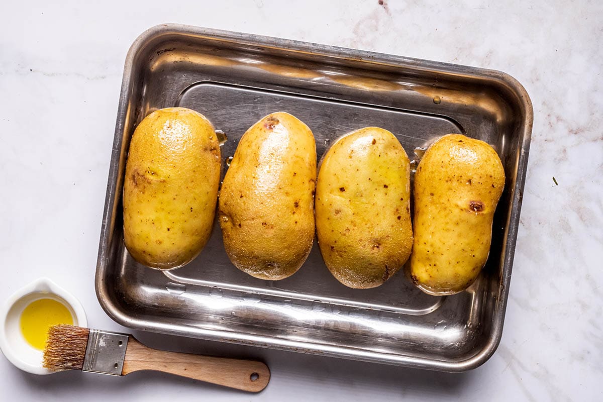 oiled and poked potatoes.