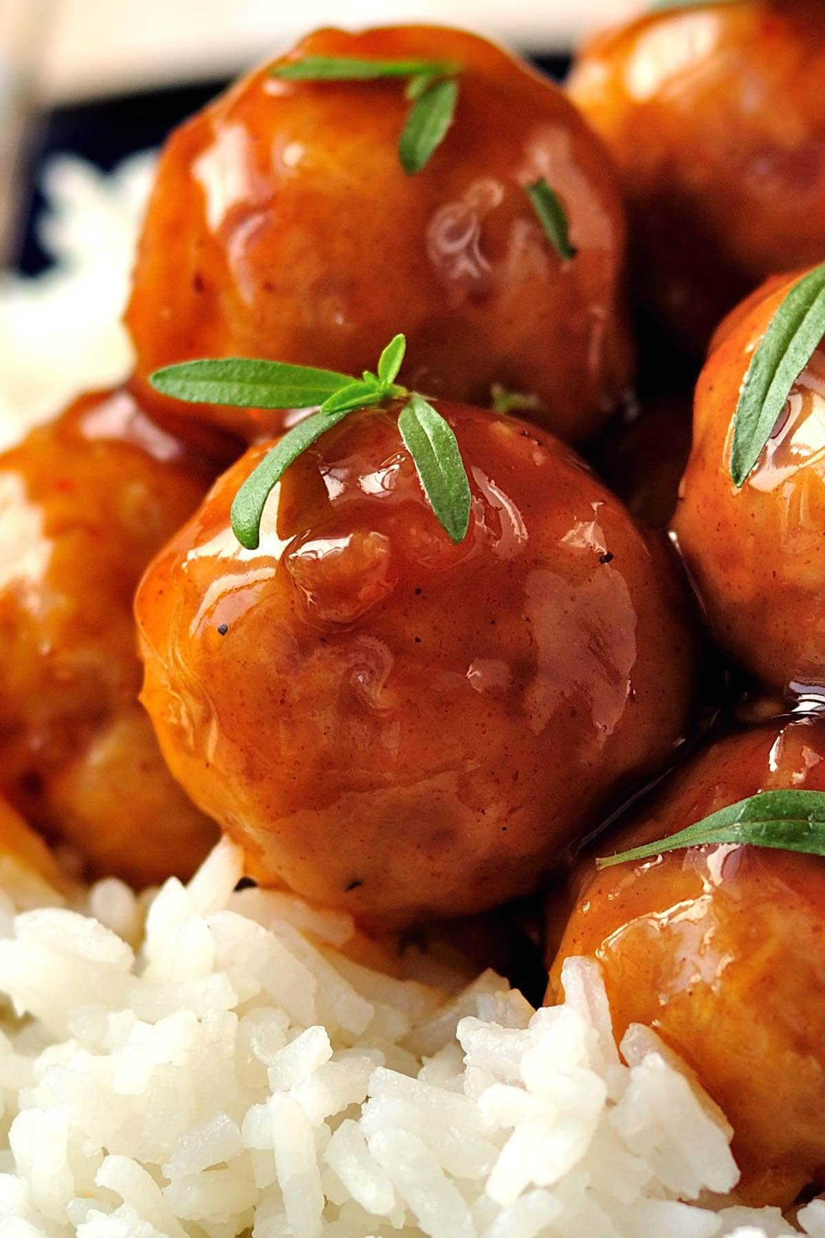 sweet and sour meatballs.