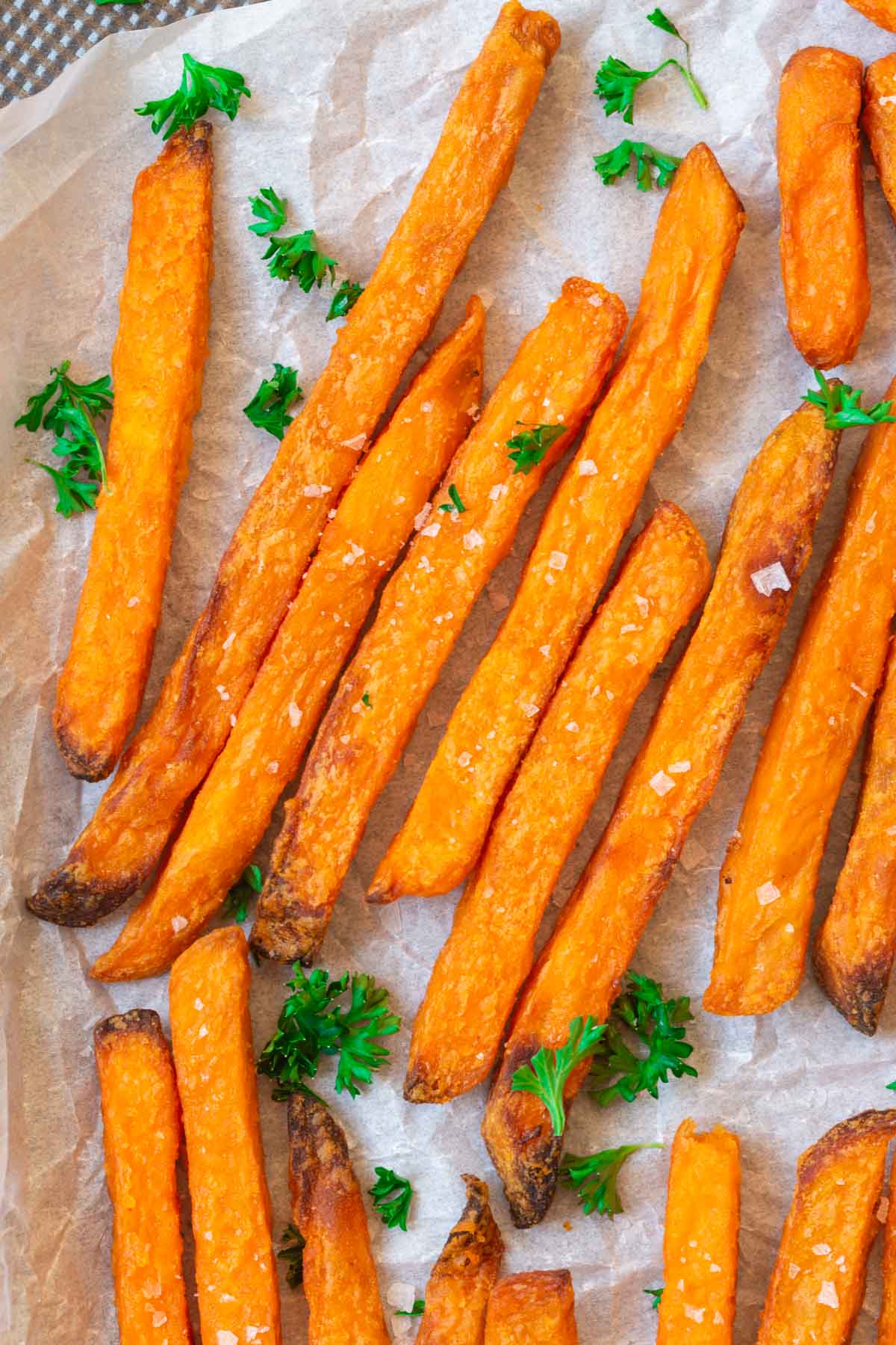 crispy air fryer sweet potato fries. 