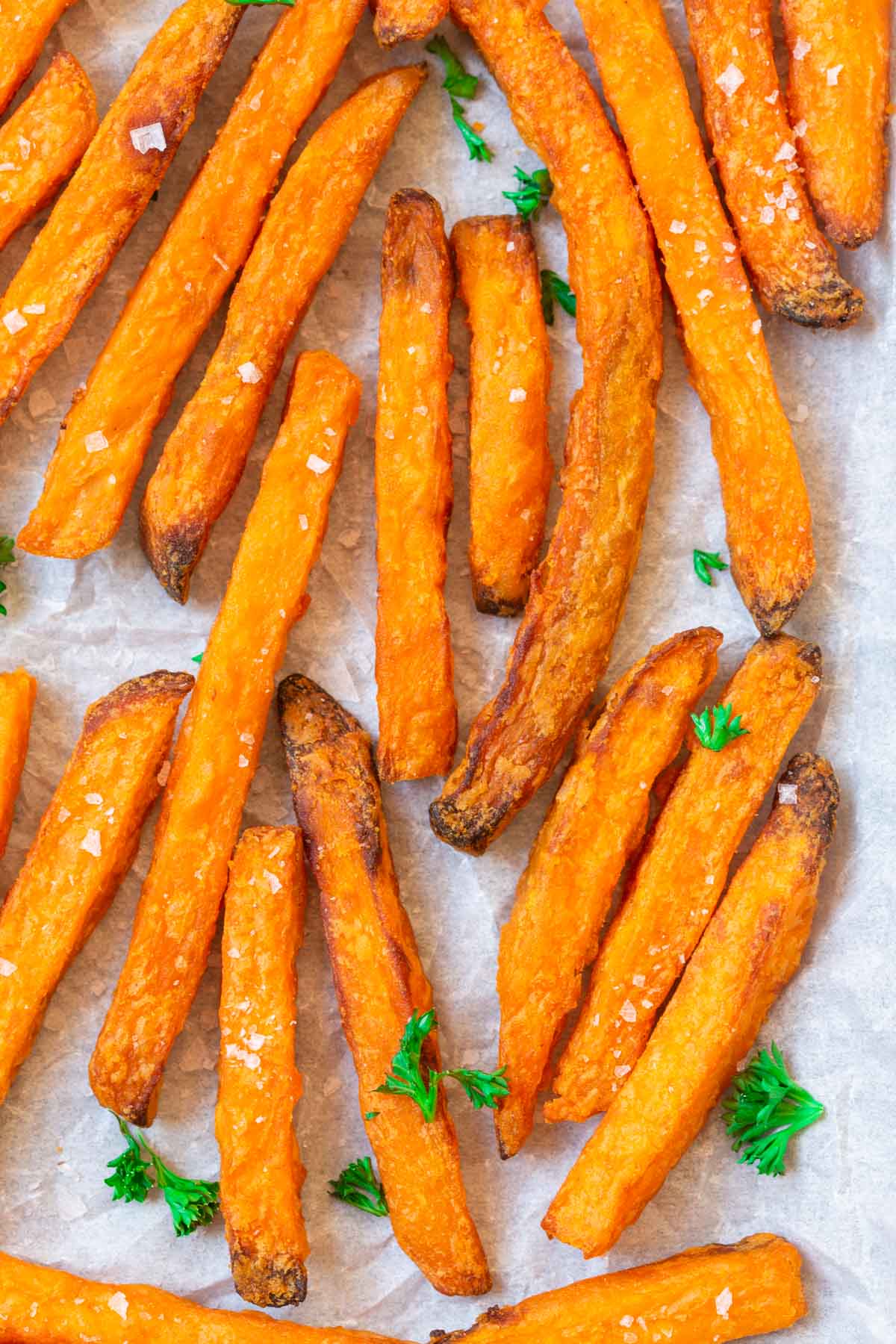 sweet potato fries baked in the air fryer. 