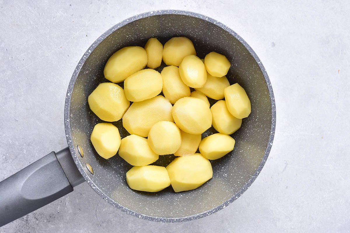 boiled and drained potatoes.