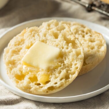 keto english muffin recipe on a plate.