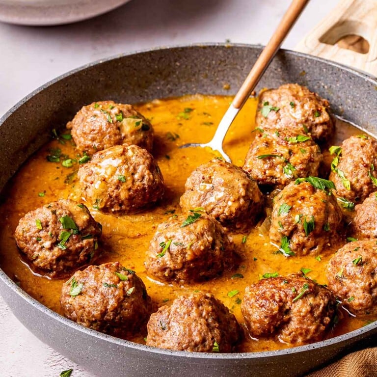Meatballs And Gravy {Skillet or Oven}