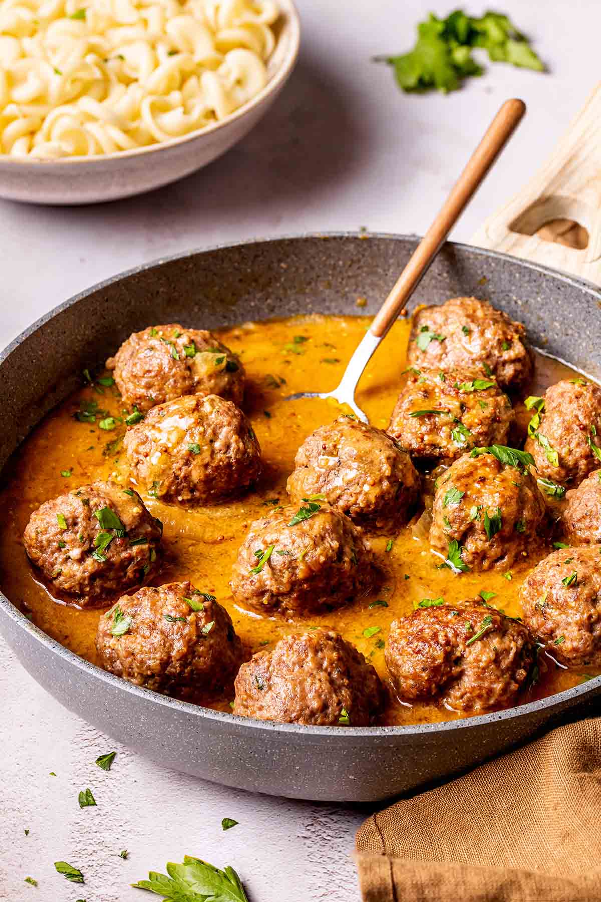 meatballs and gravy.