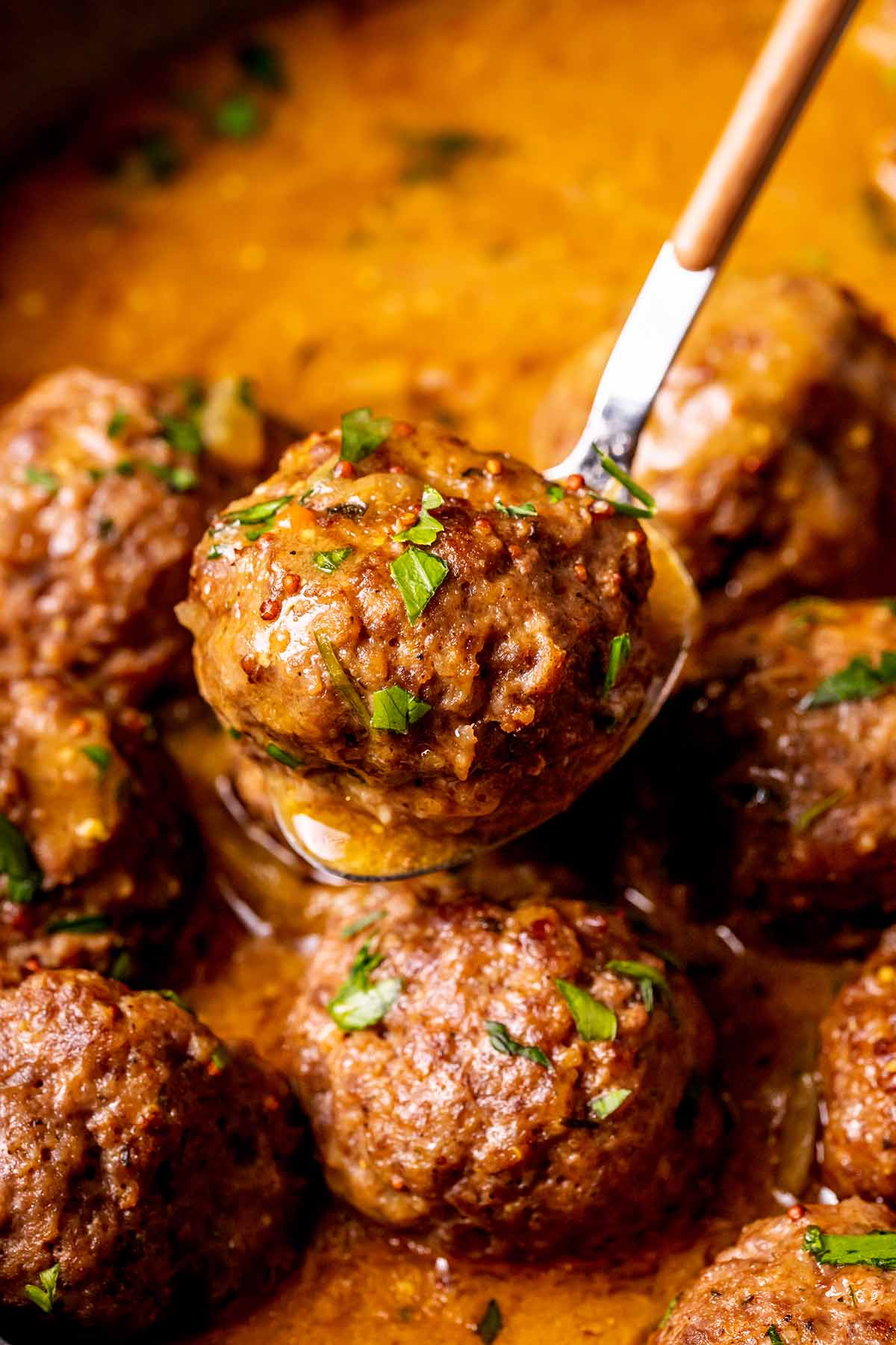 meatballs in sauce.