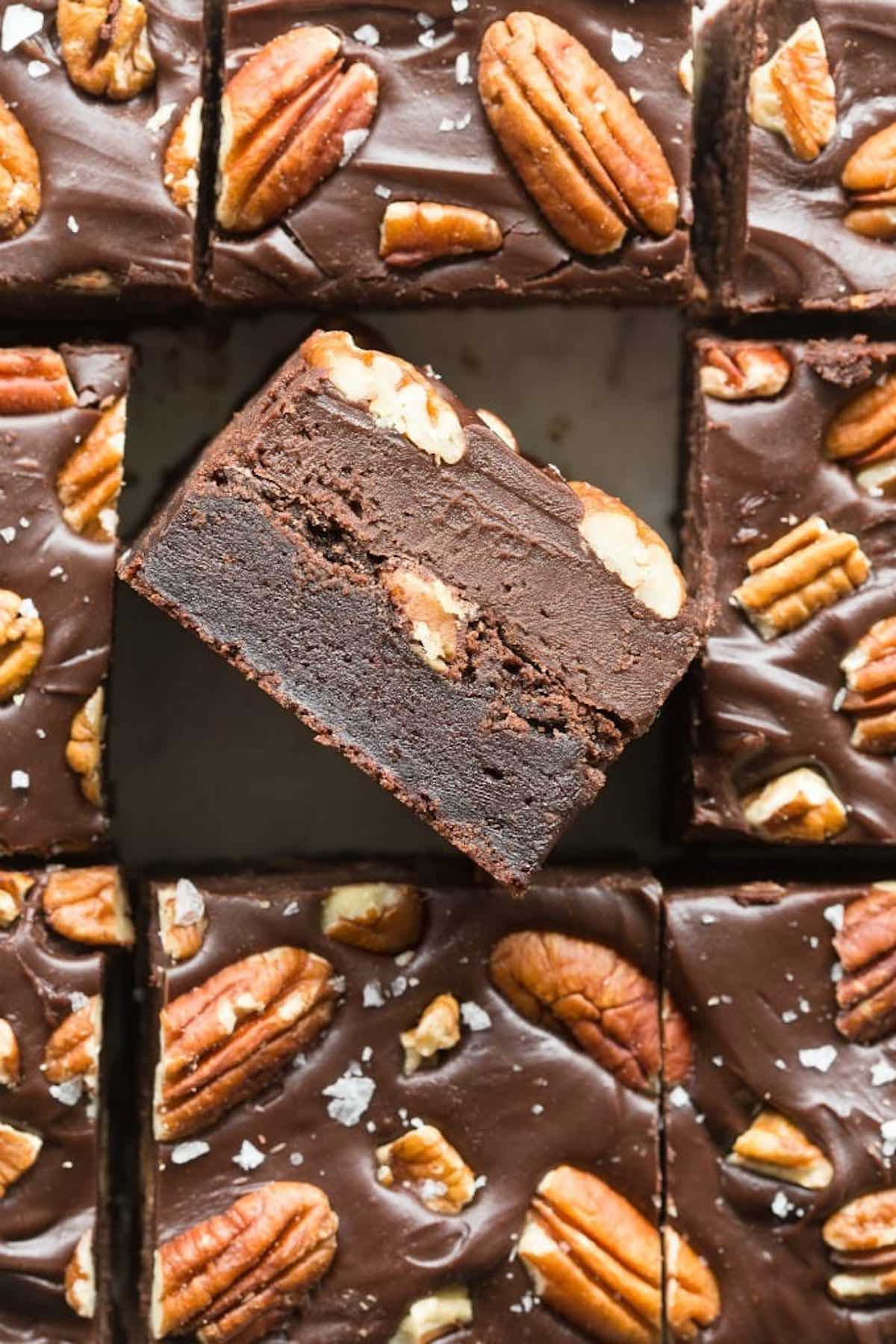 brownies with pecans.