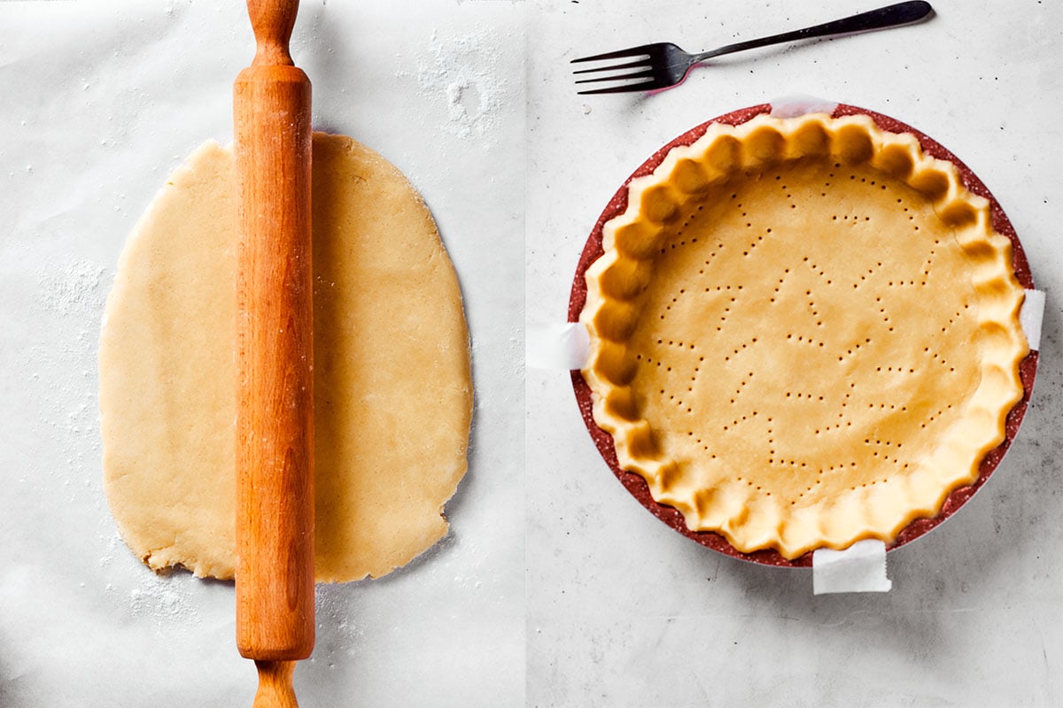 rolled out vegan pie crust.