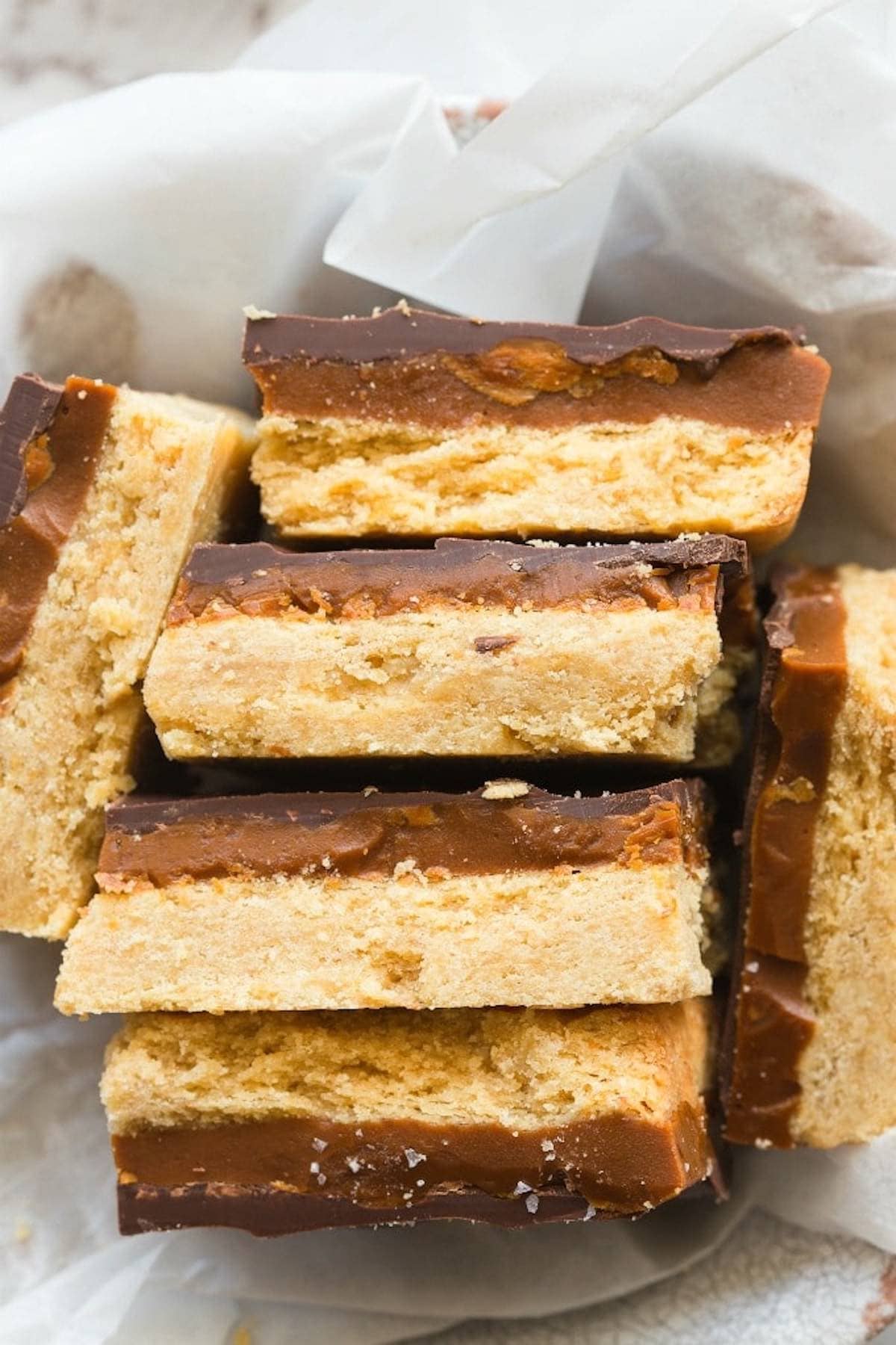 toffee bars with chocolate.