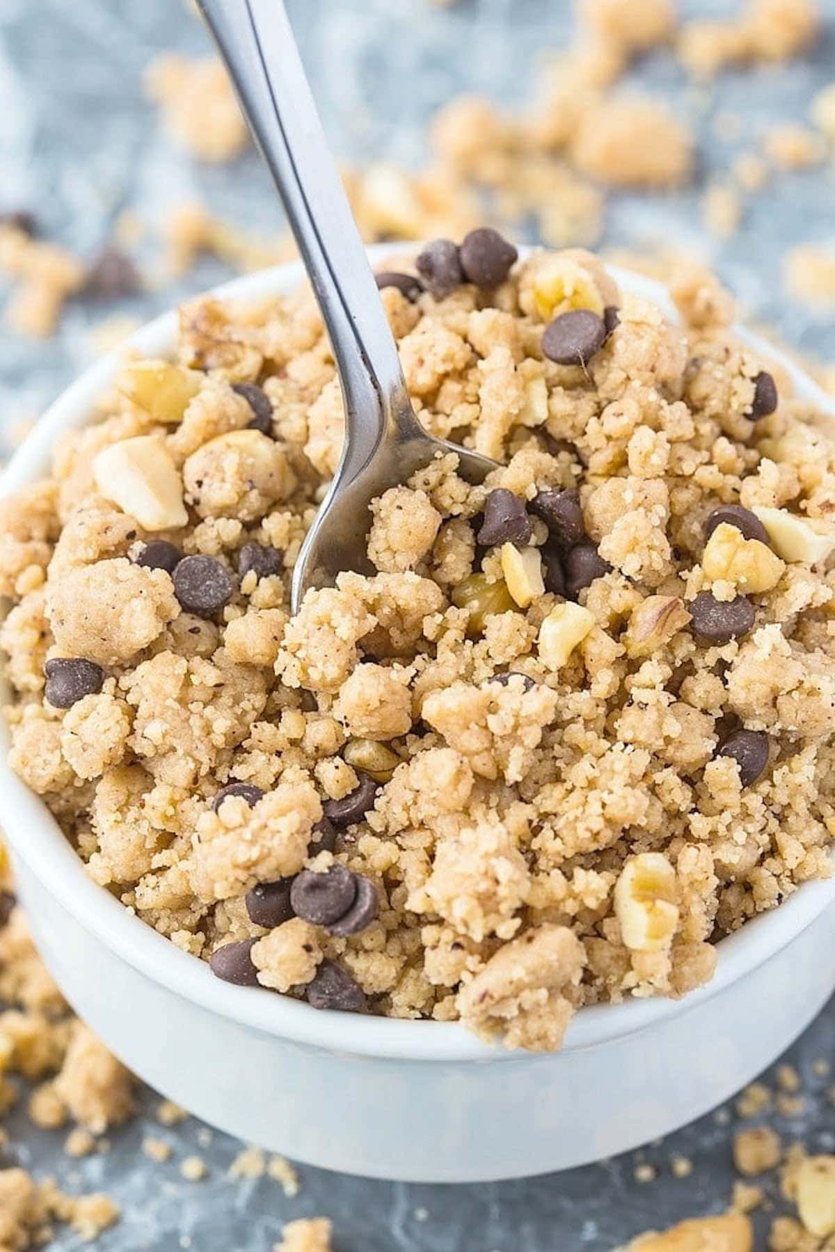 edible crumbly cookie dough.