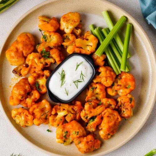 Baked Buffalo Cauliflower Bites (+ VIDEO) - The Big Man's World