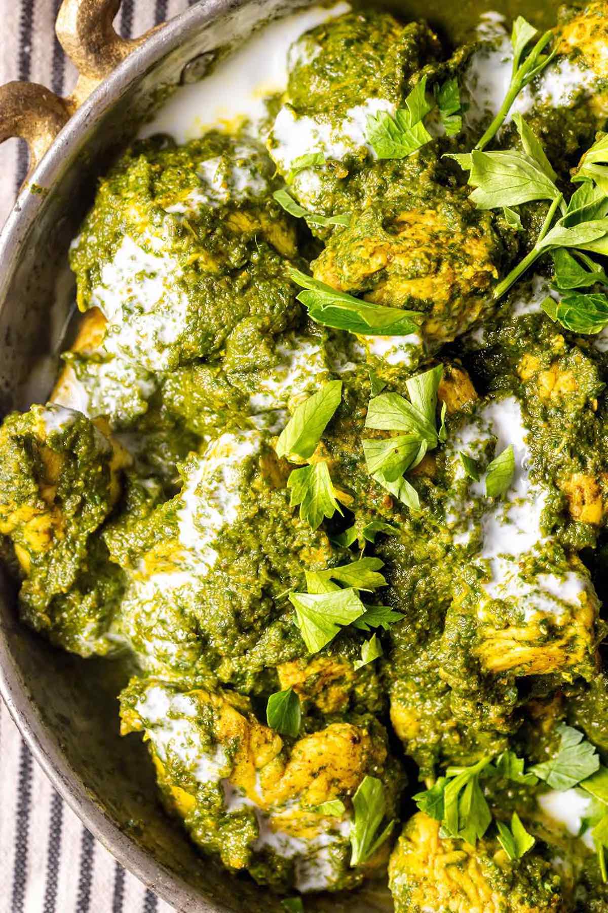 saag with chicken.