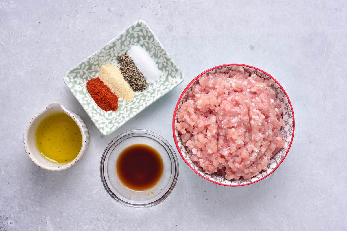 ingredients for air fryer chicken patties.