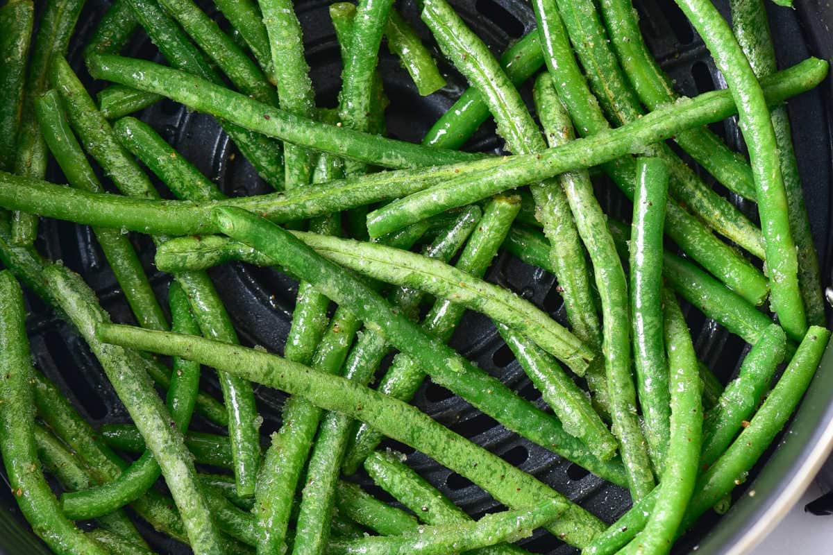 frozen green beans in the air fryer.
