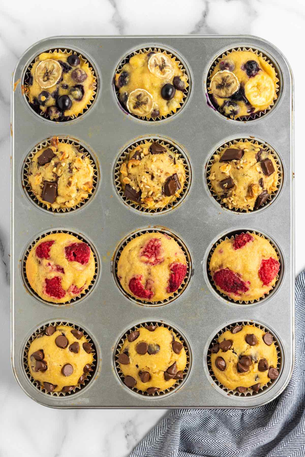 healthy breakfast muffins in a muffin tin.