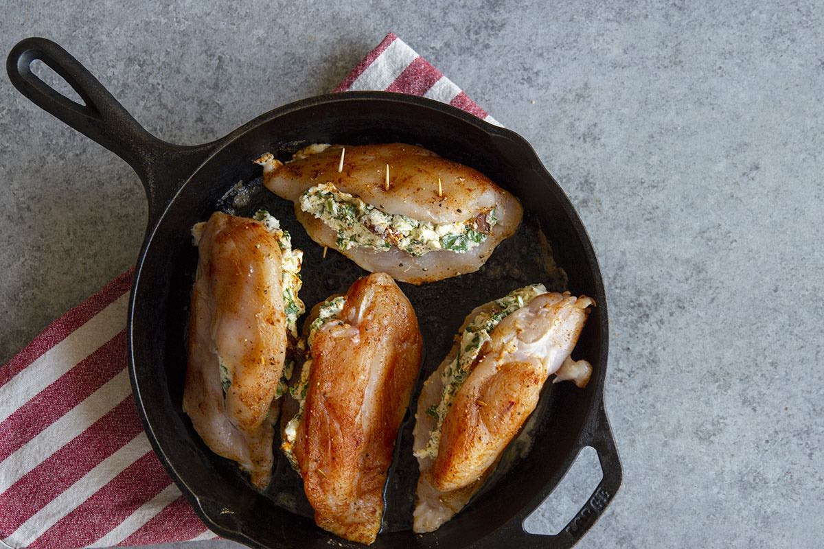 stuffed chicken breasts ready to cook.