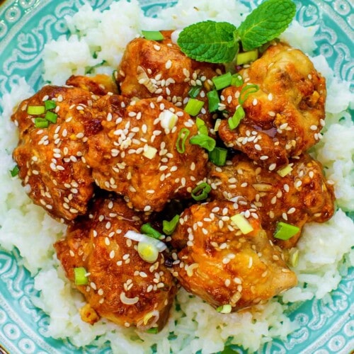 Air fryer orange top chicken