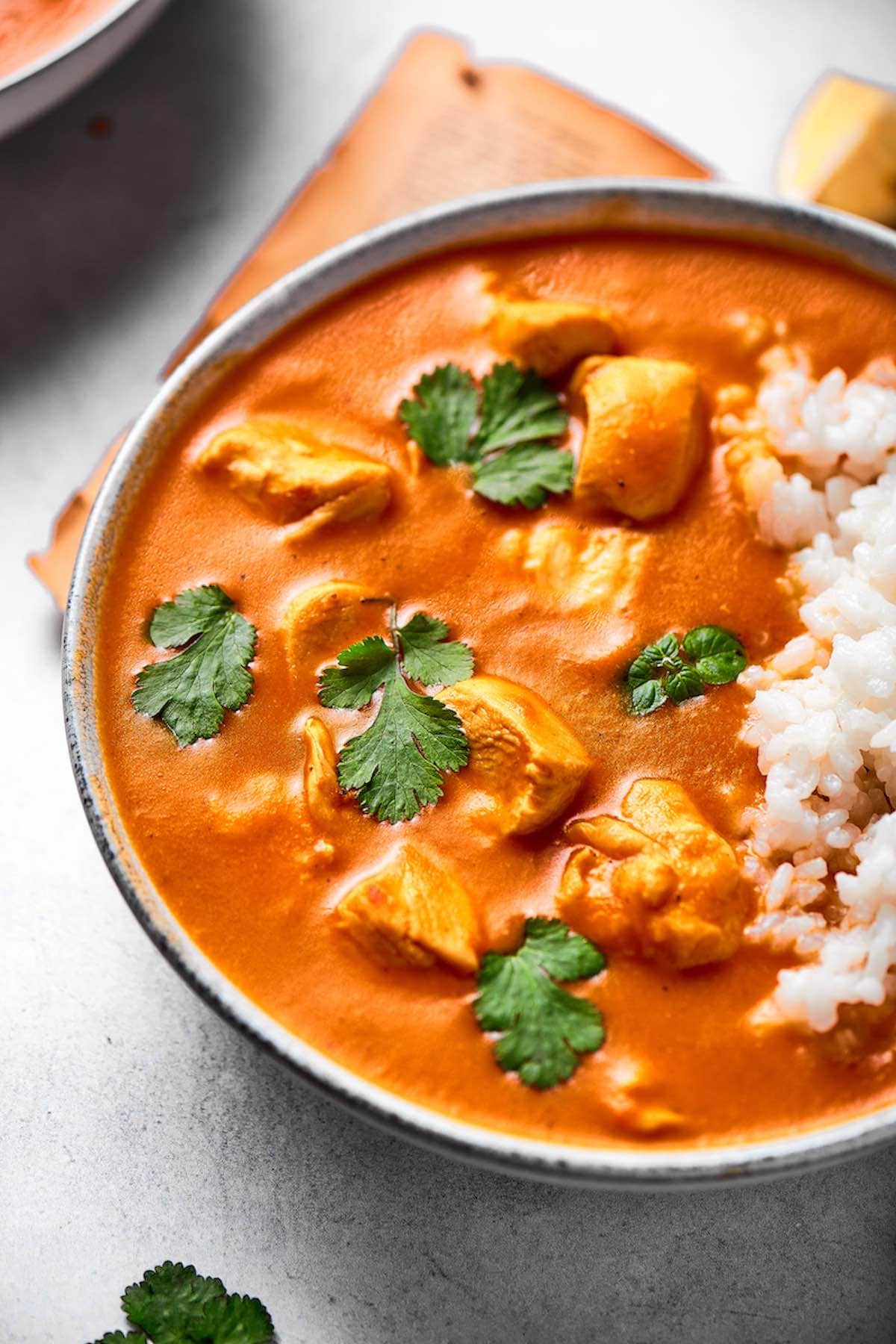 chicken curry with coconut milk.