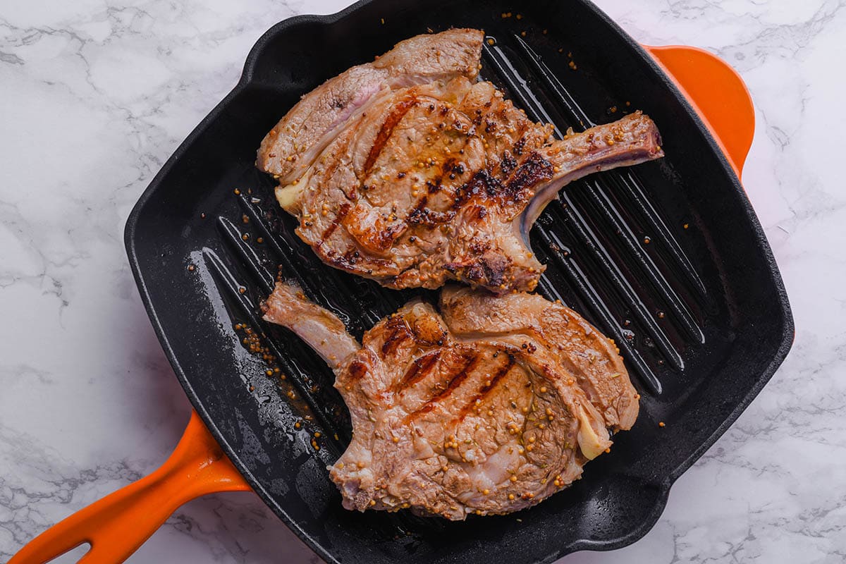 chops in a skillet.