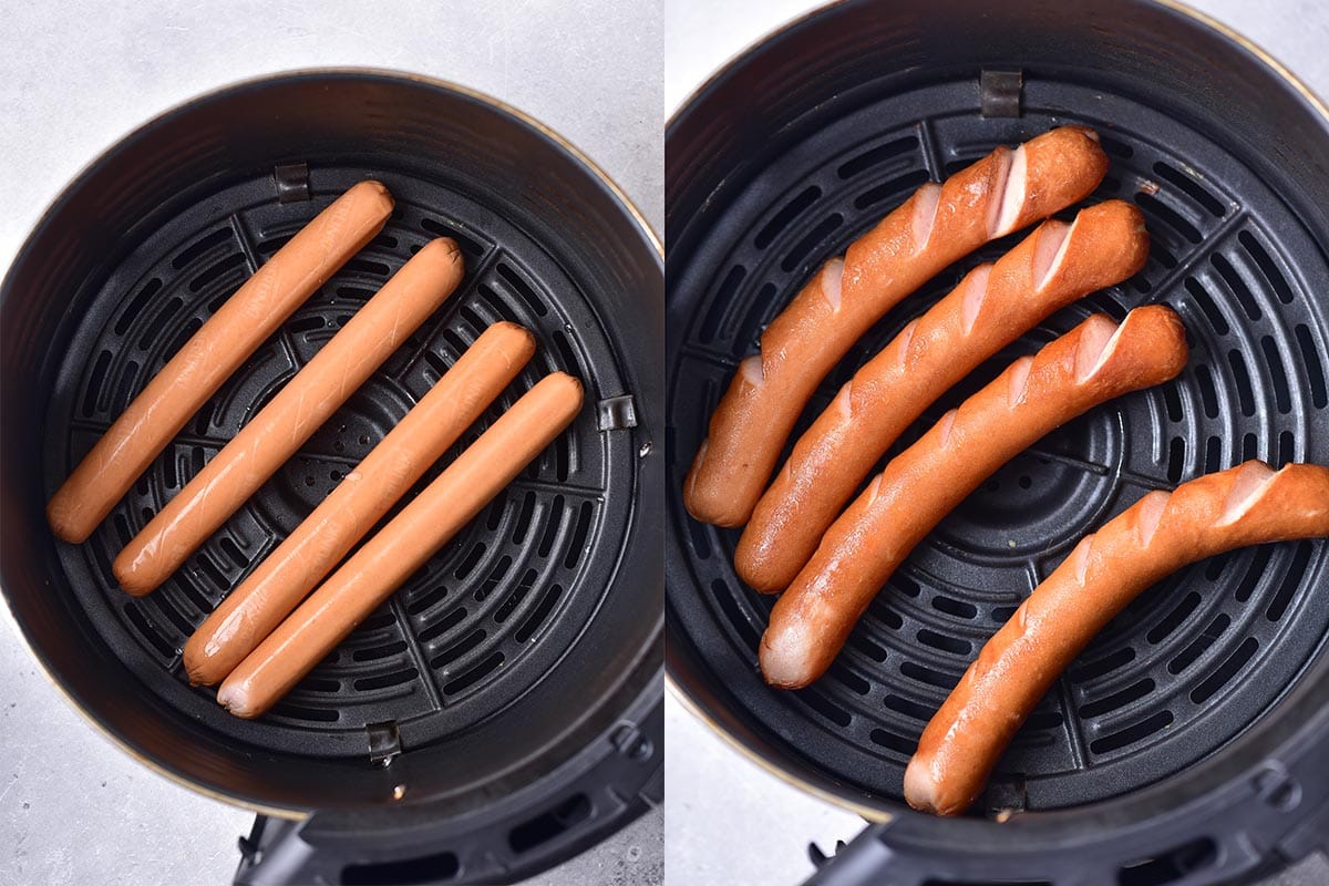 how to cook hot dogs in the air fryer.