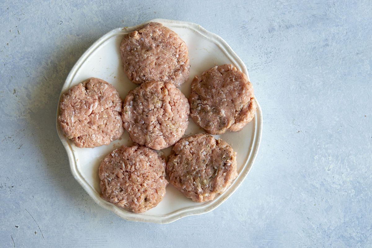 shaped turkey sausage patties.