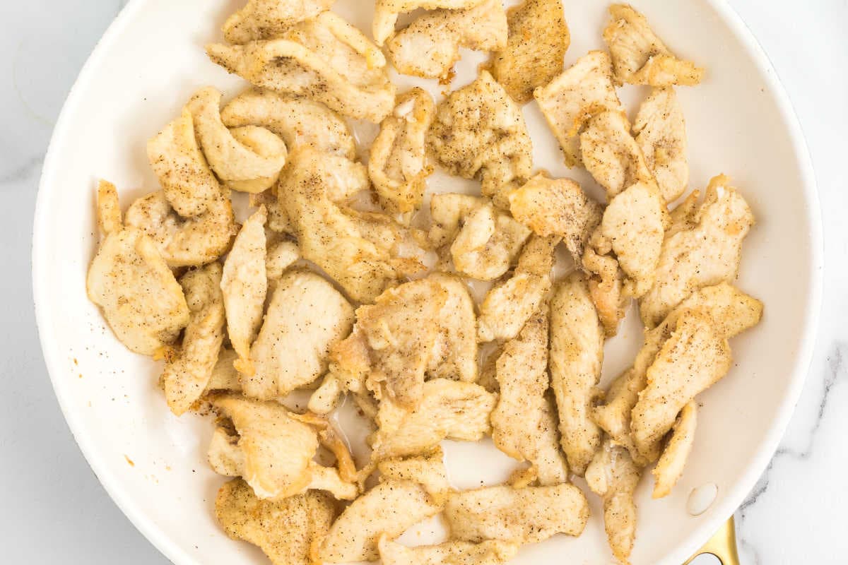 pan fried chicken breast pieces.