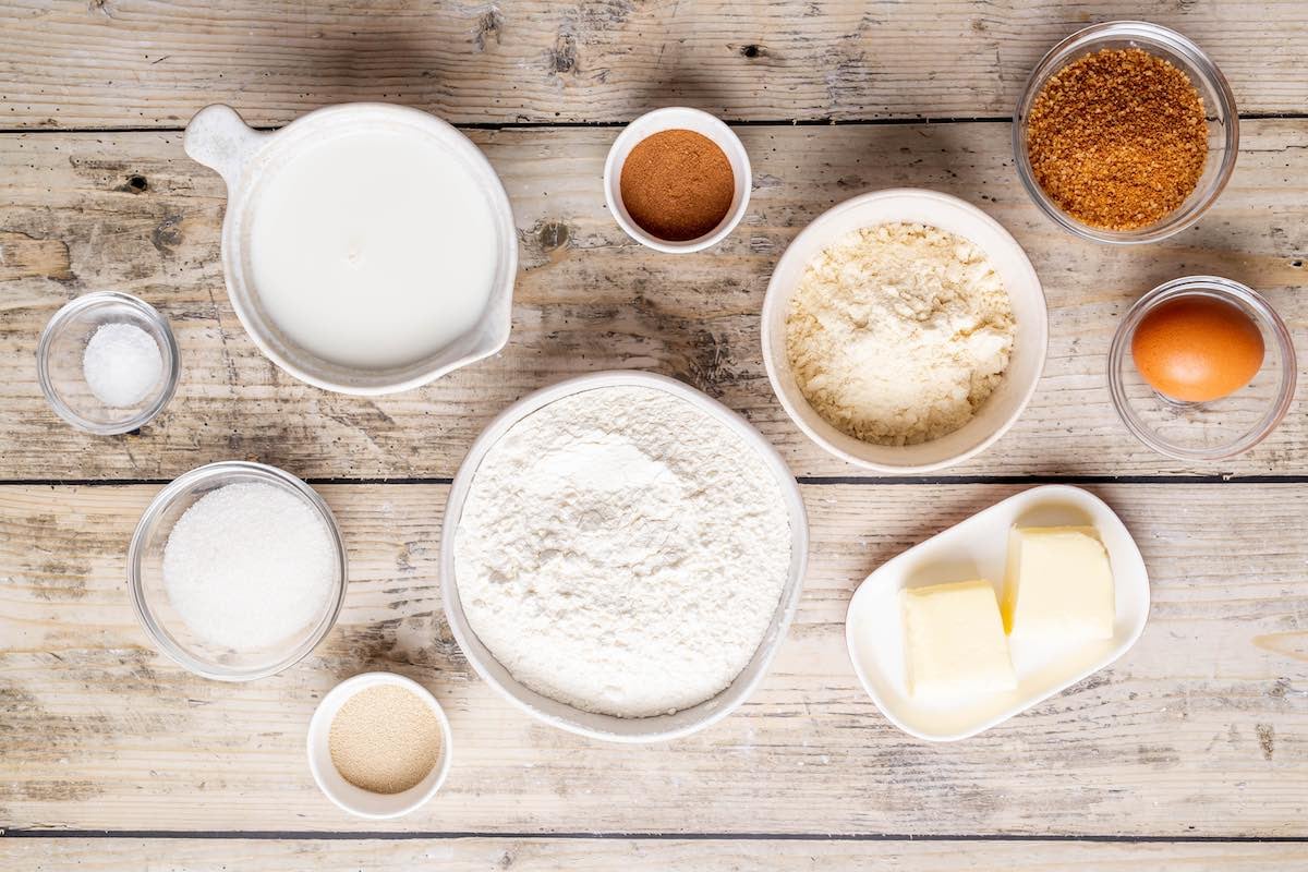 ingredients for protein cinnamon rolls. 