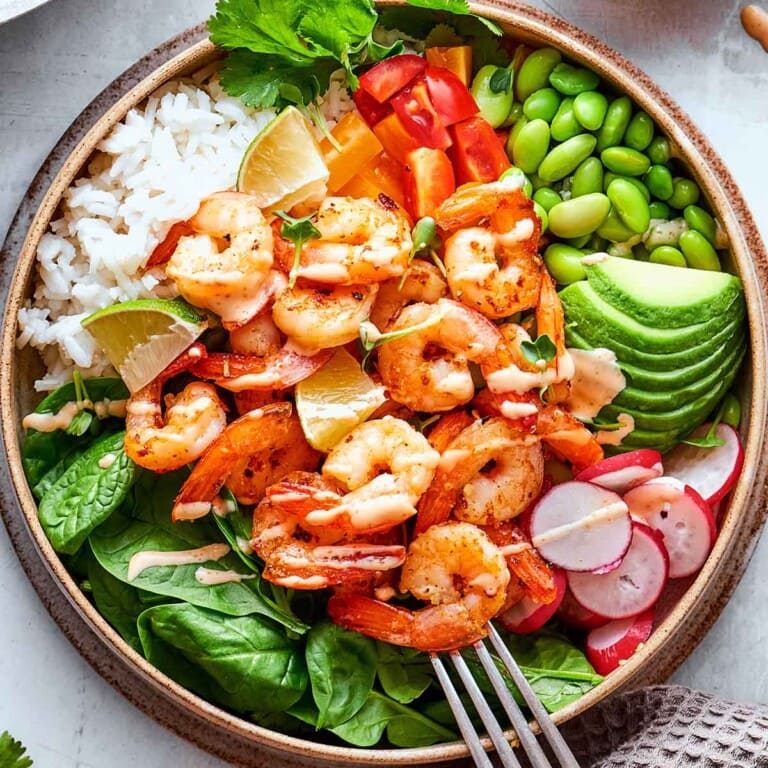 15-Minute Shrimp Bowl - The Big Man's World
