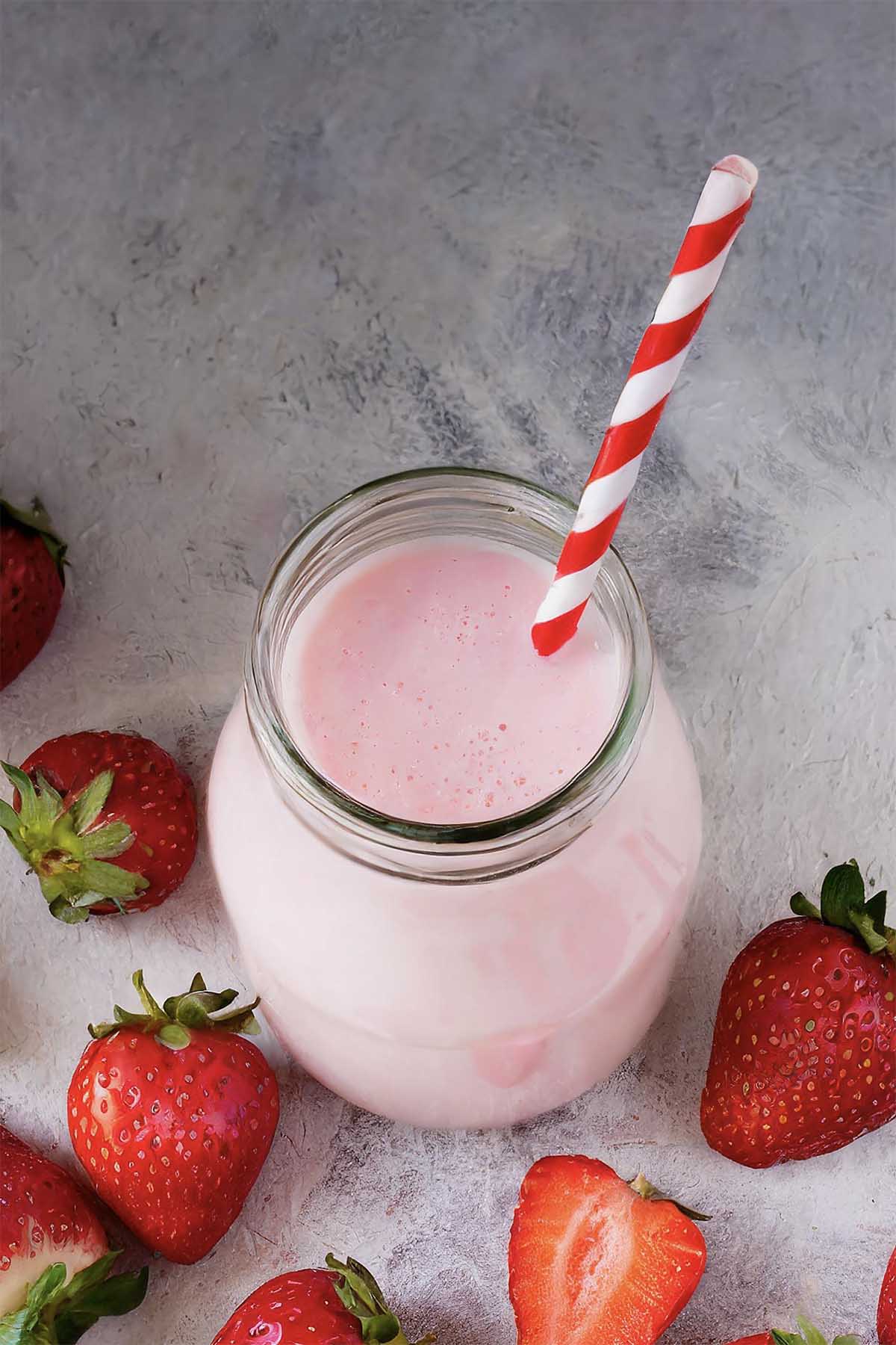 homemade strawberry milk.