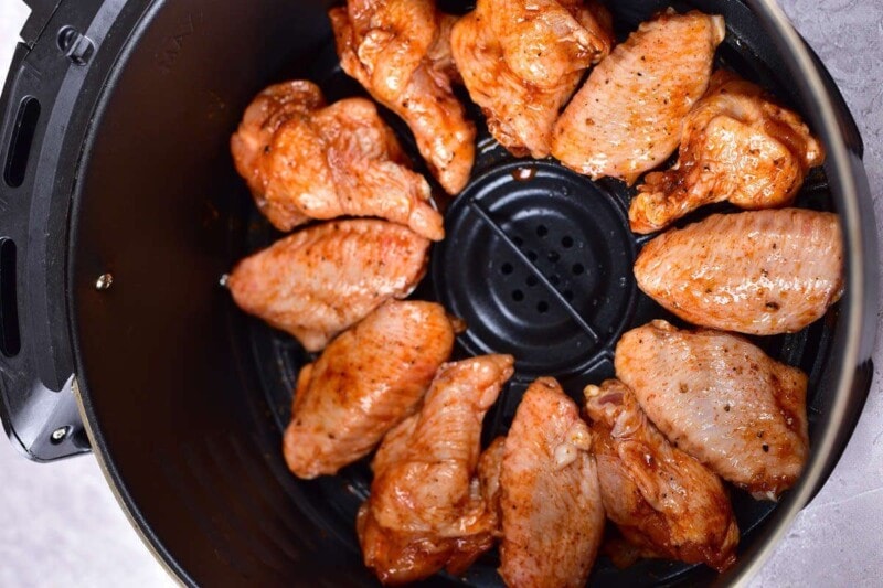 raw chicken wings in the air fryer.