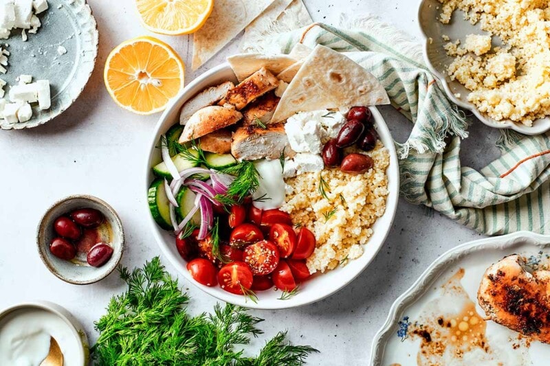 20-Minute Greek Chicken Bowls - The Big Man's World