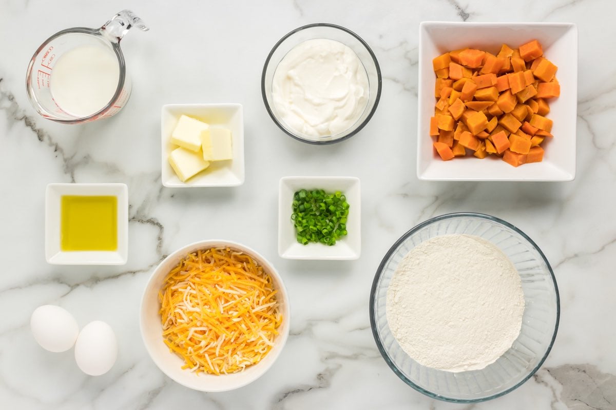 savory pancake ingredients.