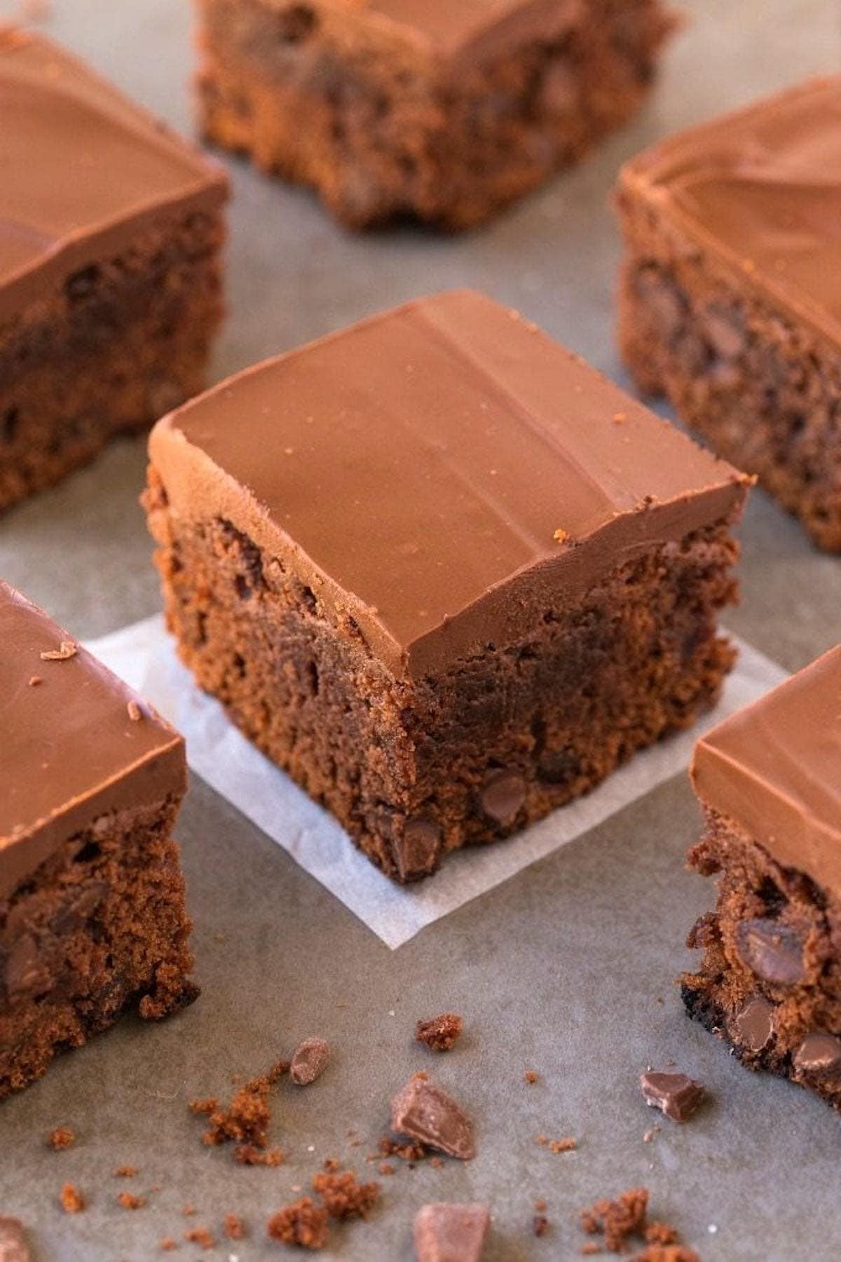 sweet potato brownies with frosting.