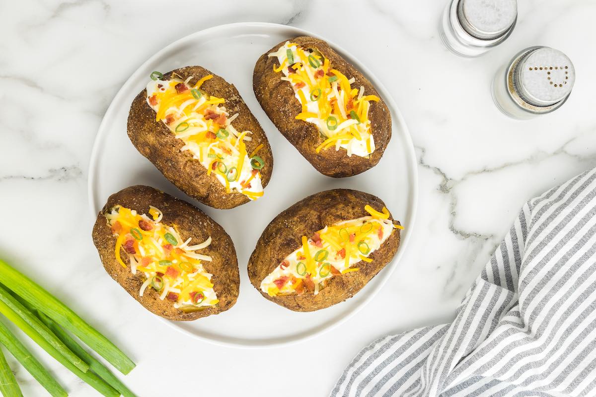 filled air fryer baked potatoes.