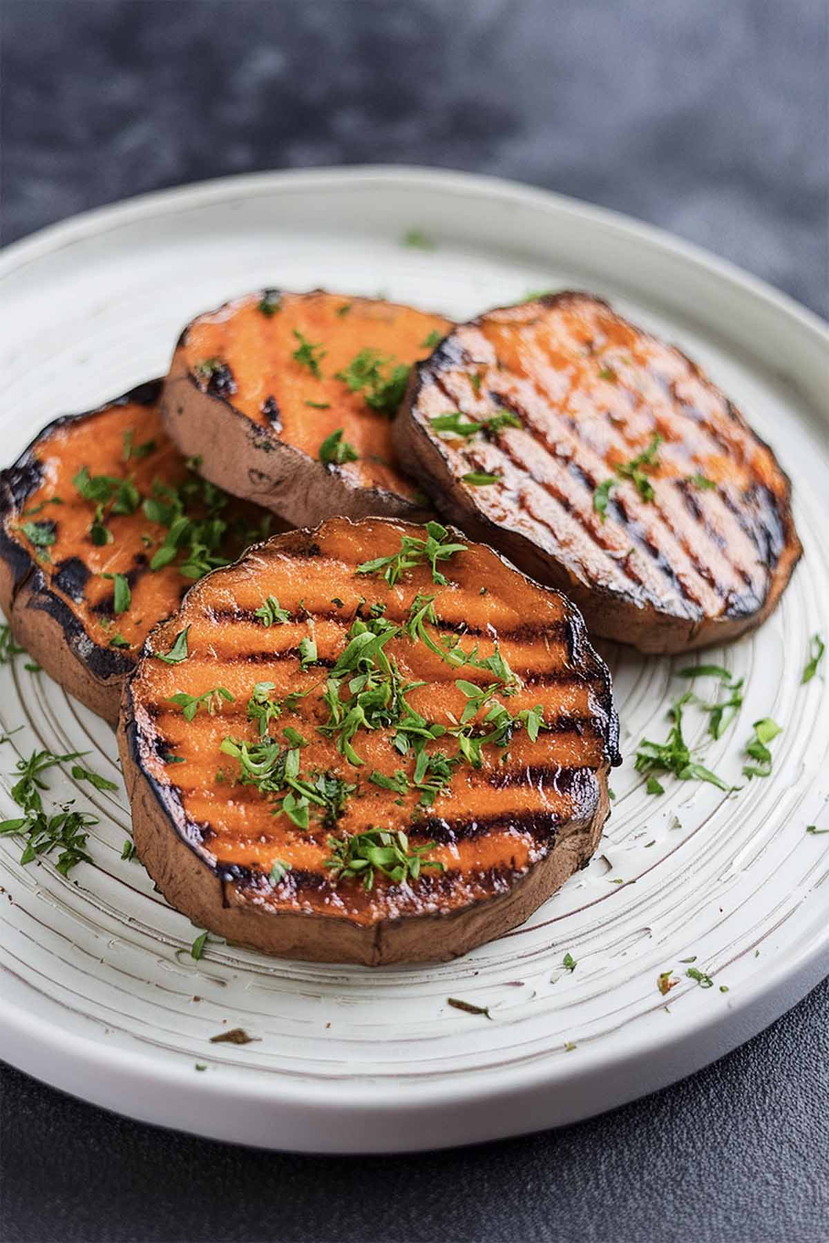 grilled sweet potatoes.
