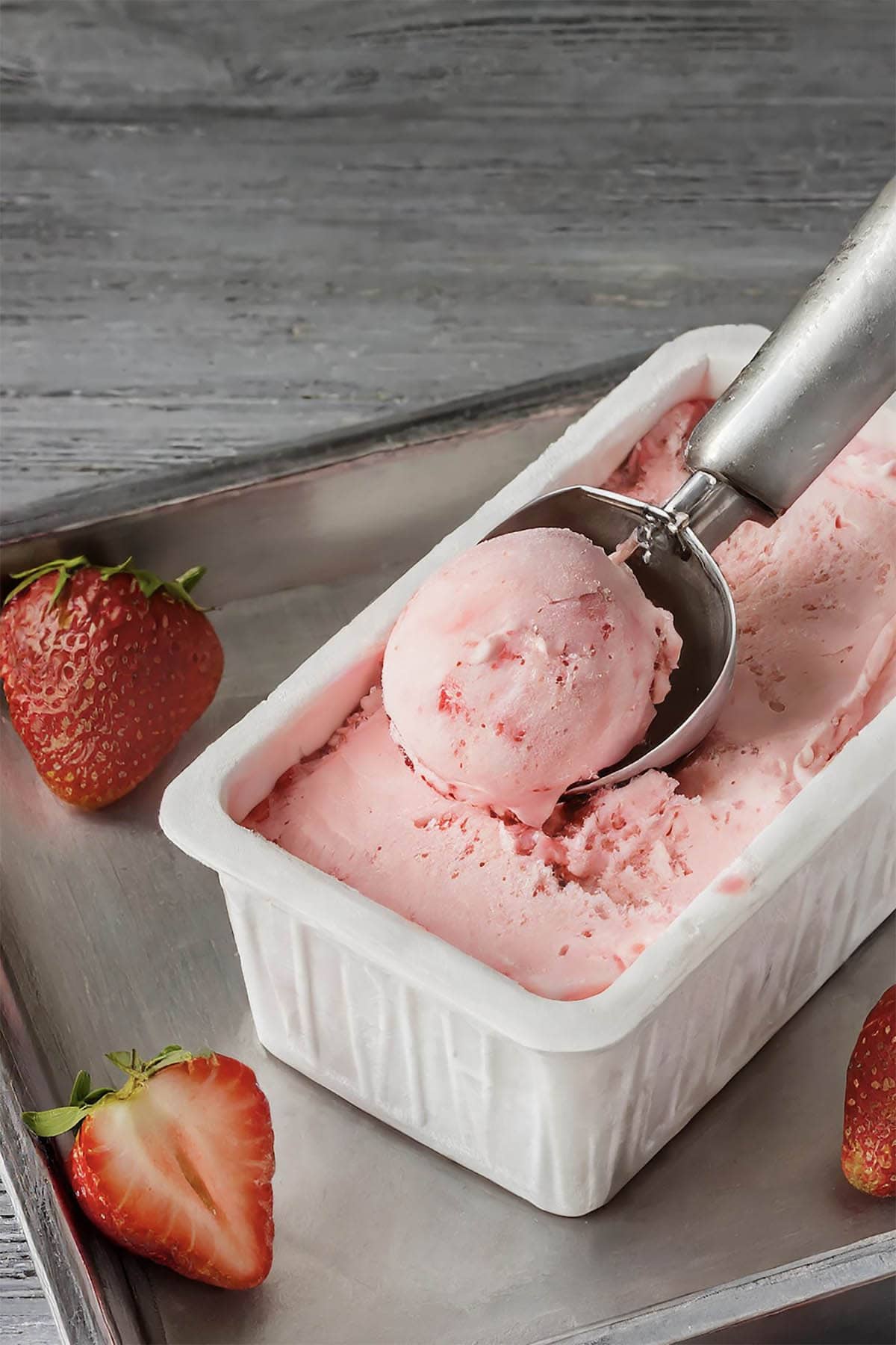 homemade strawberry ice cream.