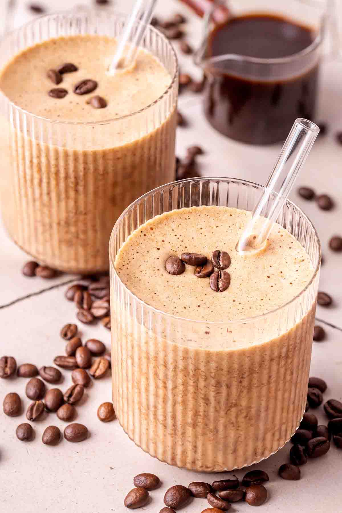 protein shake with coffee.