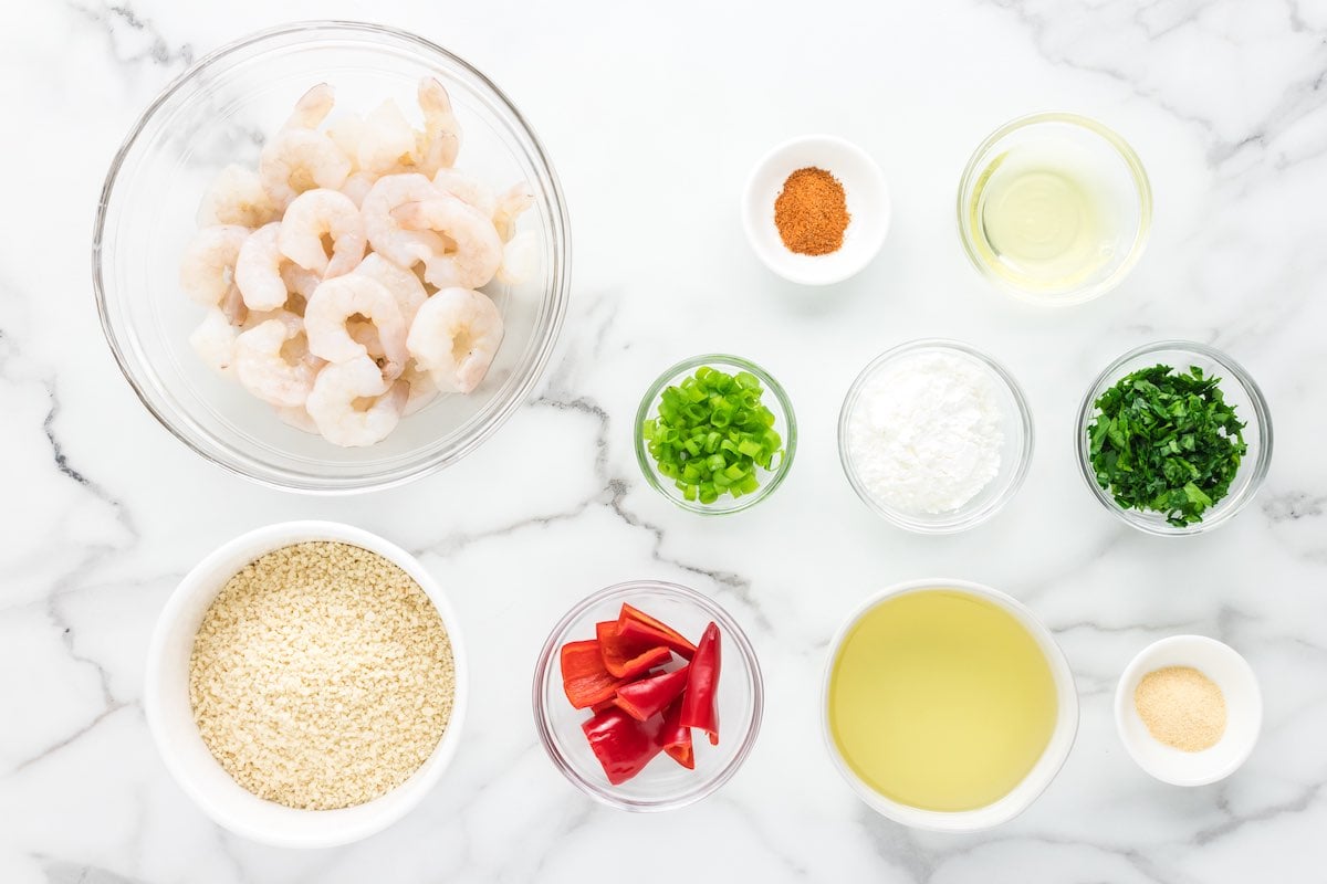 shrimp burger ingredients.