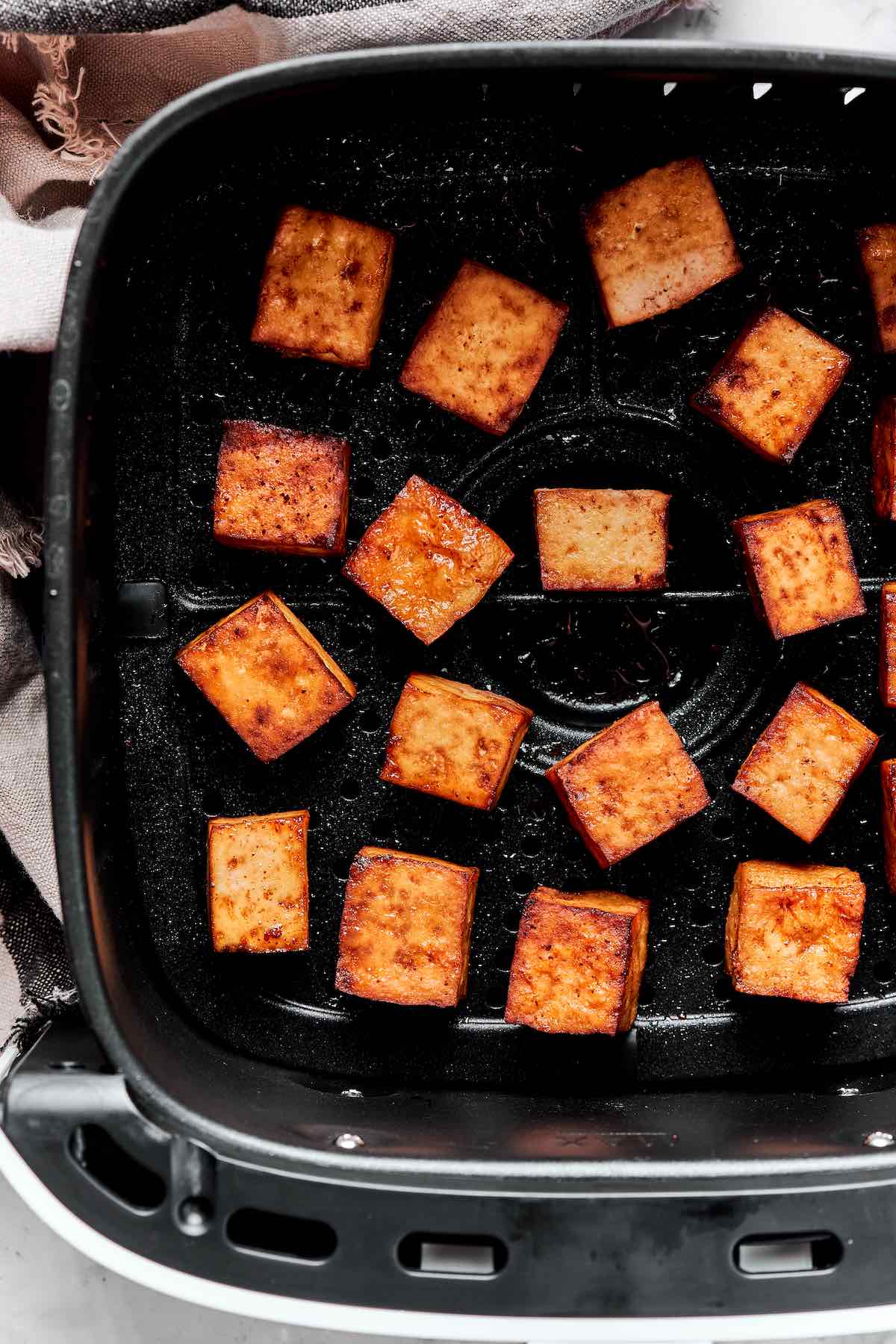 crispy tofu in the air fryer.