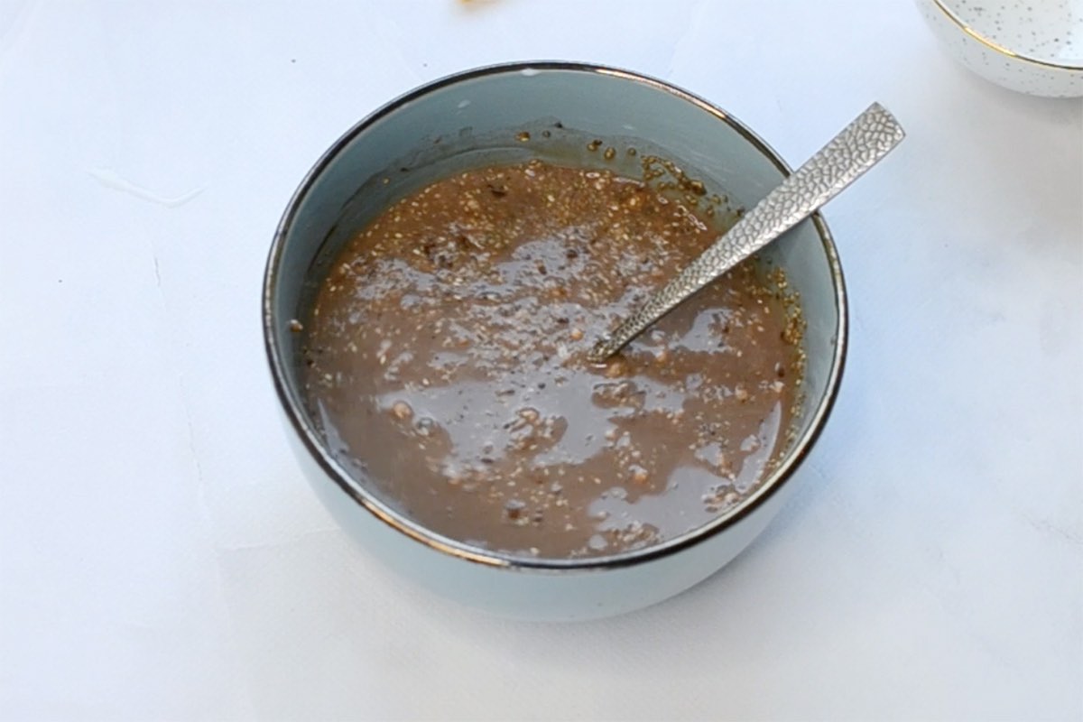 chia pudding ingredients in a bowl.