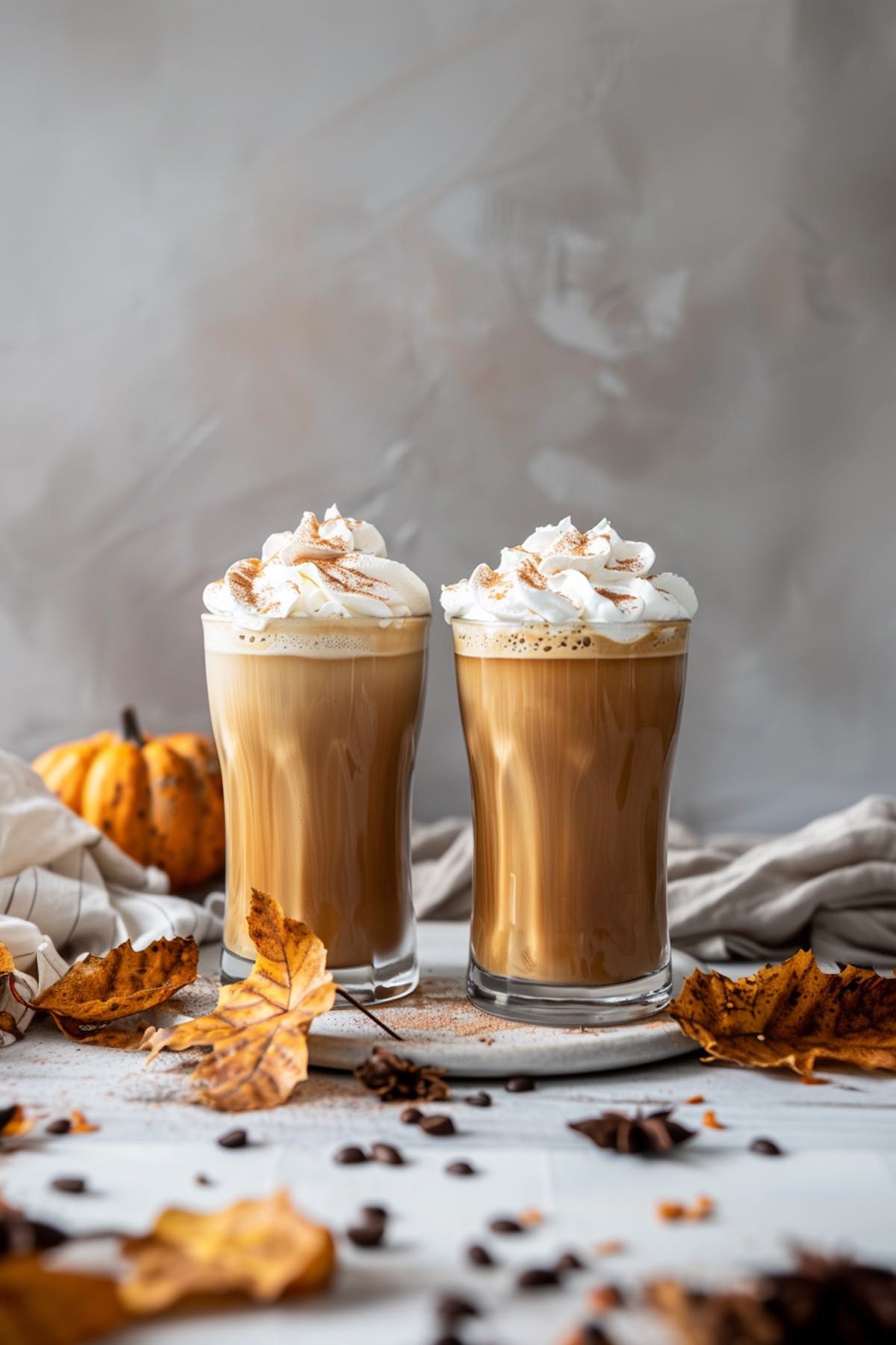 keto pumpkin spice latte with whipped cream on top.