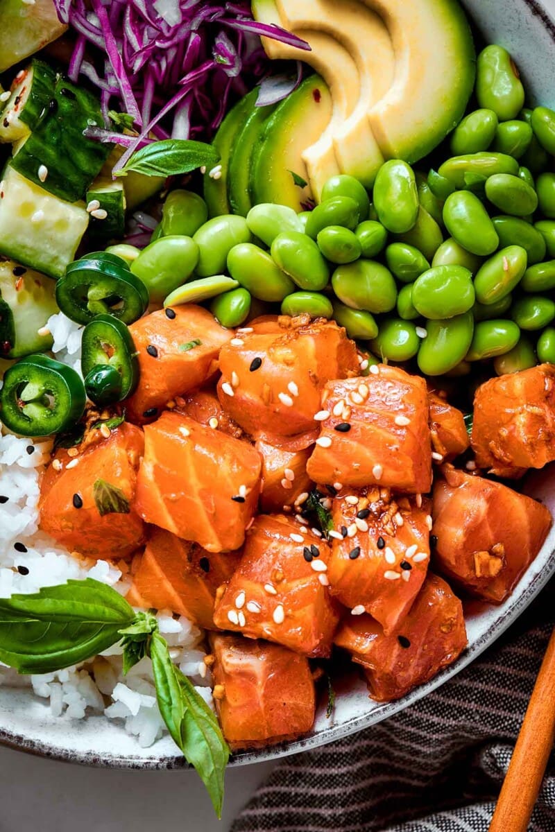 10-Minute Salmon Poke Bowl Recipe - The Big Man's World