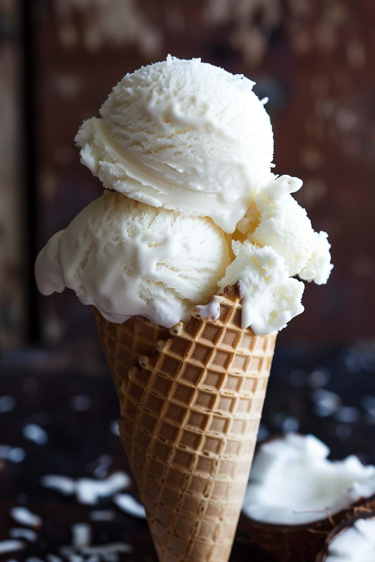 coconut ice cream.