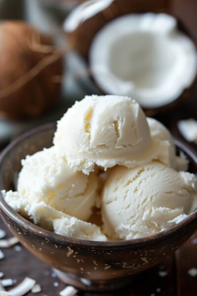 3-Ingredient Coconut Ice Cream {no dairy} - The Big Man's World