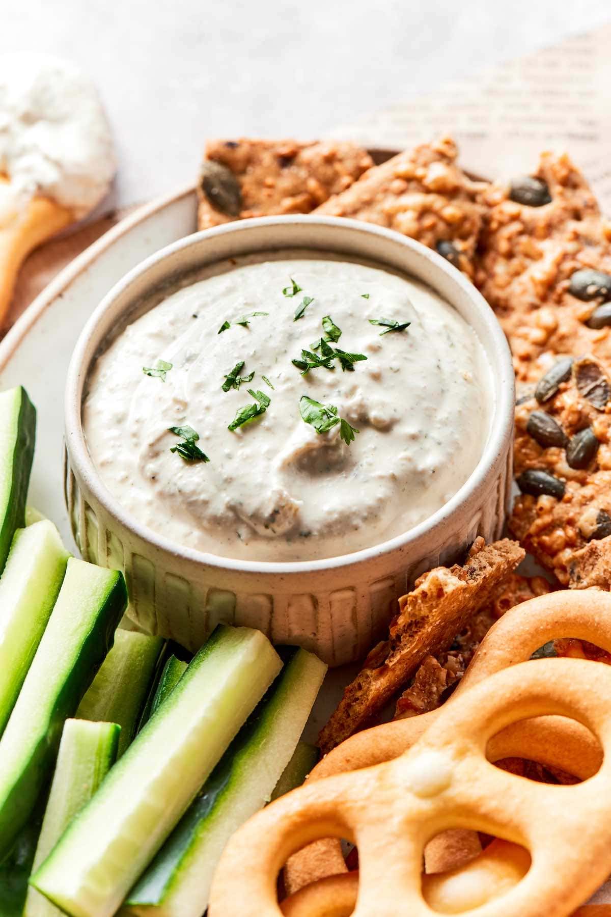 blended cottage cheese dip.