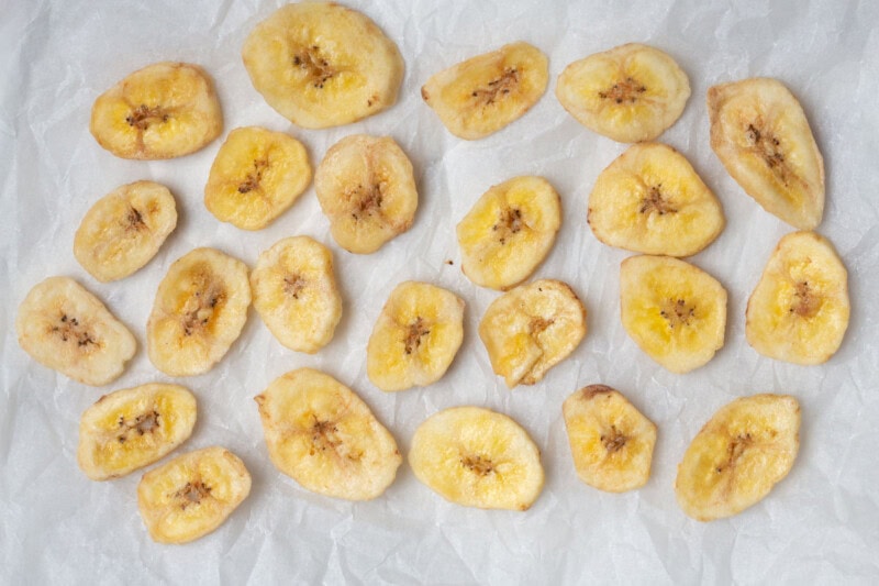 baked banana chips.