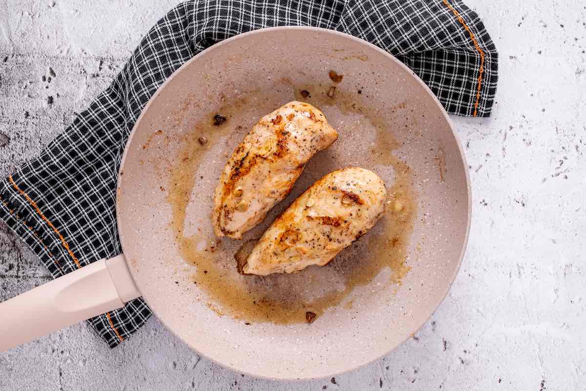 pan seared chicken breasts after sous vide.