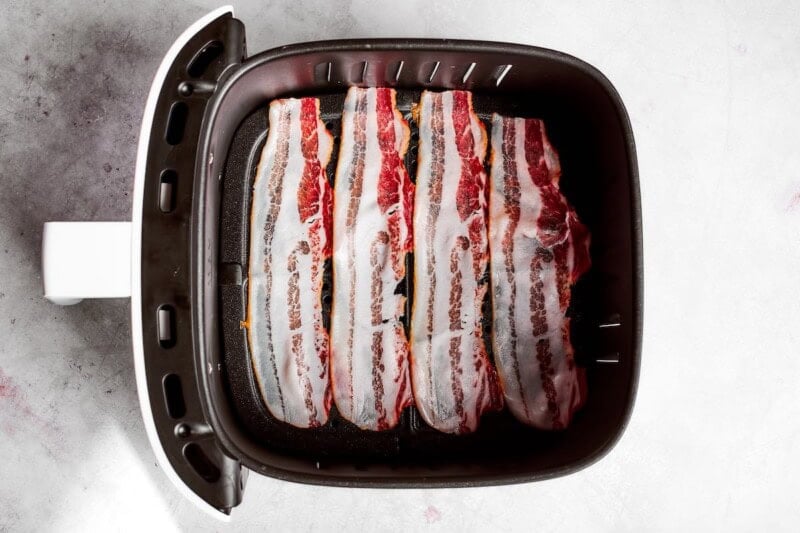 raw bacon in air fryer.