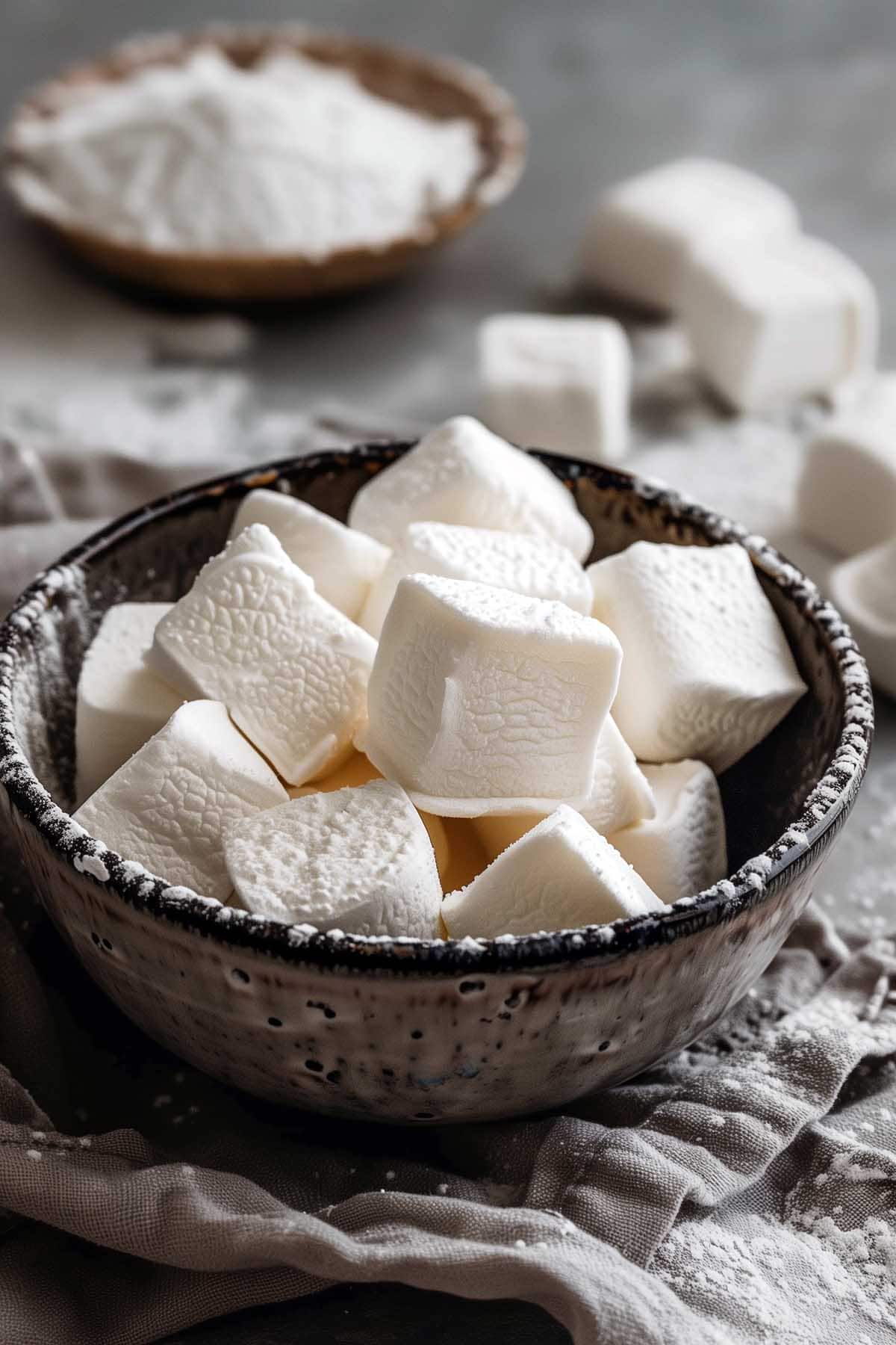 sugar free marshmallows in a bowl.