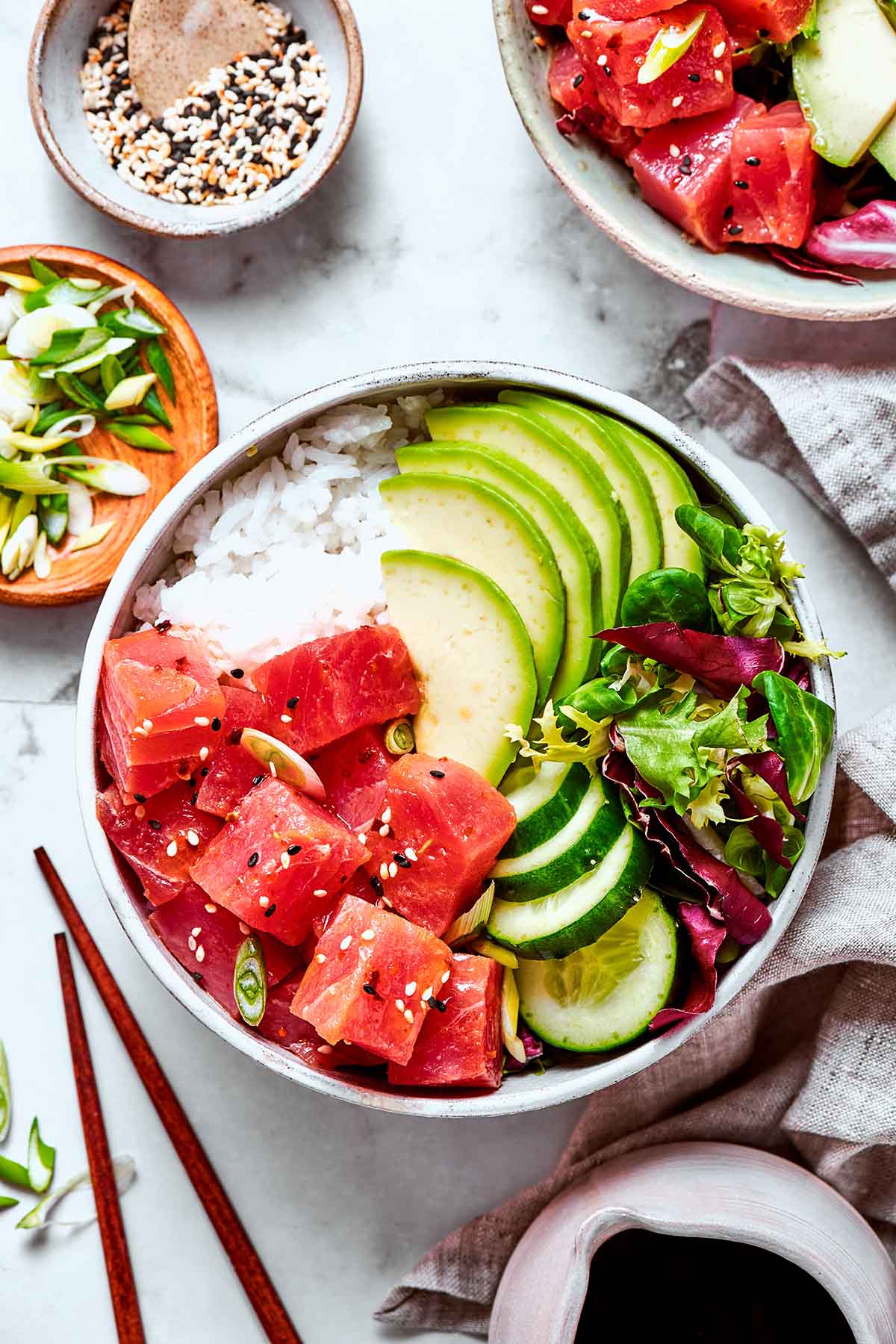 tuna poke bowl.